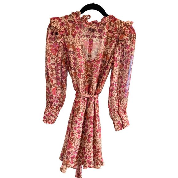 NWT Misa Los Angeles Veruka Mini Dress In Pink Hibiscus Floral Print XS - Picture 4 of 11